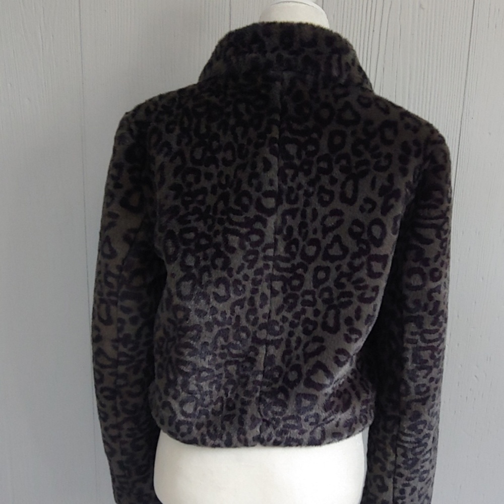 Cache Faux Fur Leopard Print Jacket crop - Picture 5 of 5